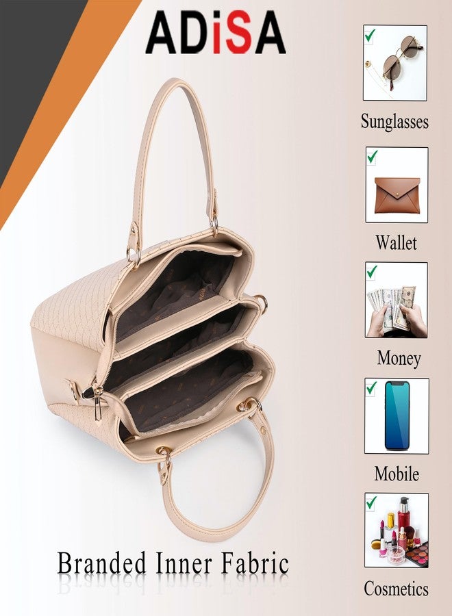 ADISA حقيبة يد مبطنة من ADISA للنساء والفتيات مع حزام كتف قابل للفصل (AD4077-CRE) - Image 4